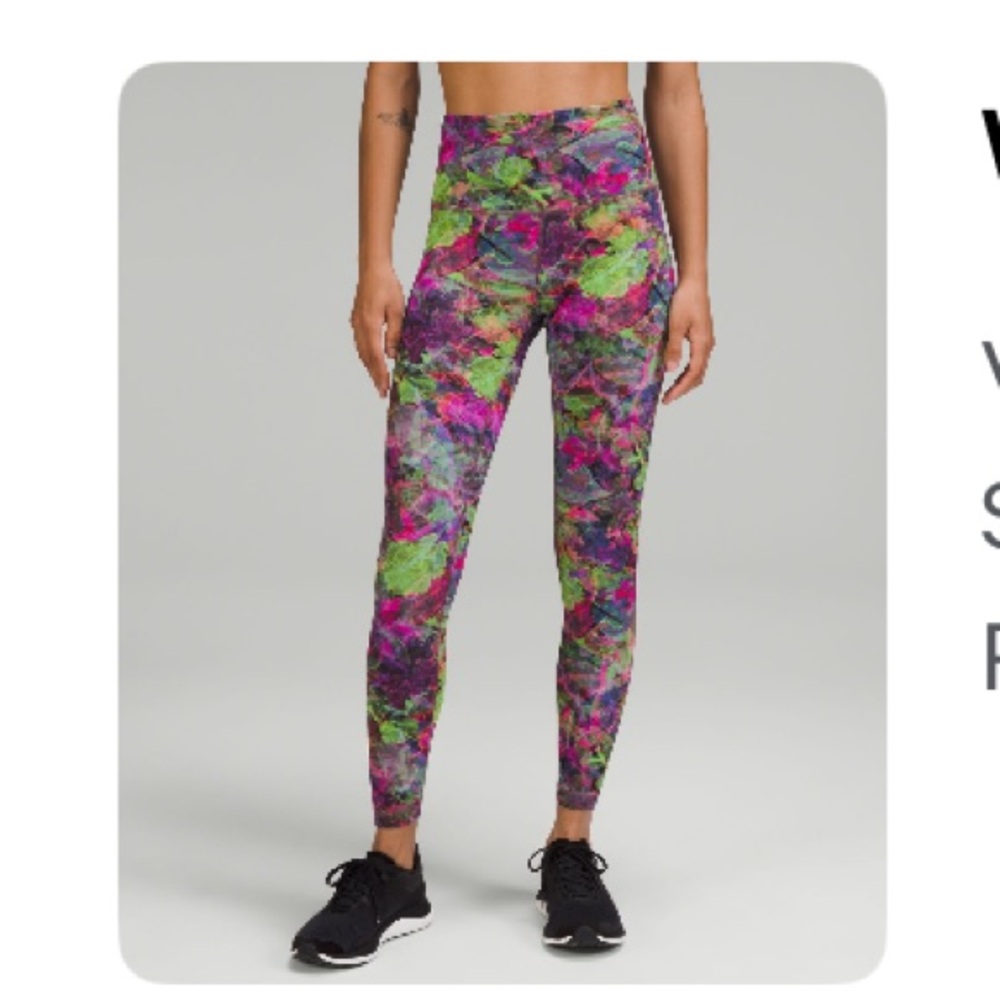 Wunder Train High Rise Tight 25” Vivid Floral Tone Multi size 6